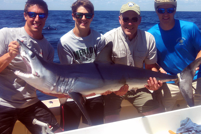 Fishing Charters Huge Shark with Fishermen in CT